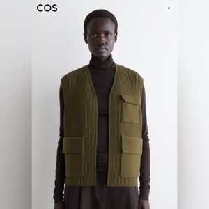 COS Ribbed Merino Wool Utility Tank Top Small